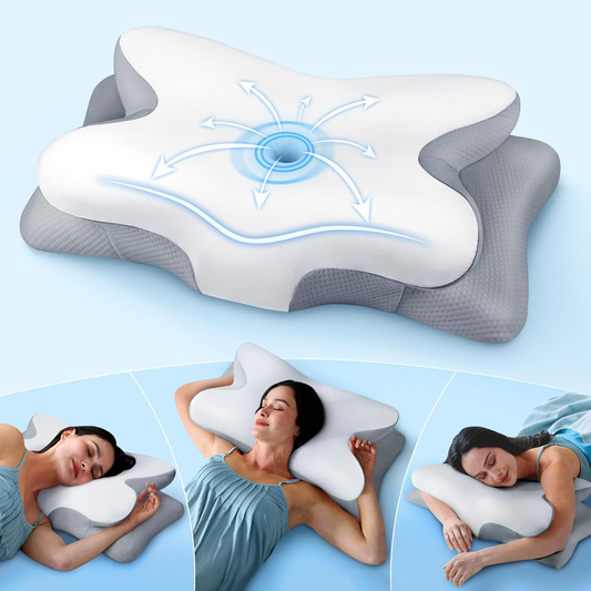 Ultraberuhigendes Kühlkissen zur Schmerzlinderung, mit verstellbarer Halsstütze, ergonomischem Design aus geruchlosem Memory Foam, ideal zum Schlafen auf der Seite, dem Rücken und dem Bauch.