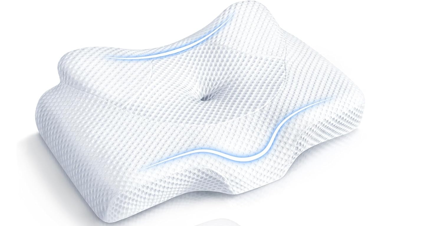 Ultraberuhigendes Kühlkissen zur Schmerzlinderung, mit verstellbarer Halsstütze, ergonomischem Design aus geruchlosem Memory Foam, ideal zum Schlafen auf der Seite, dem Rücken und dem Bauch.